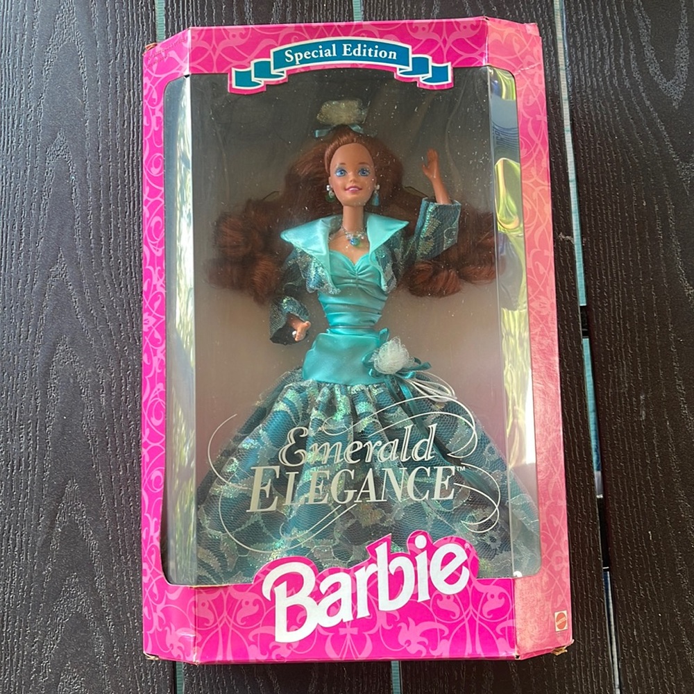 NRFB Toys R Us Emerald Elegance Barbie Doll.